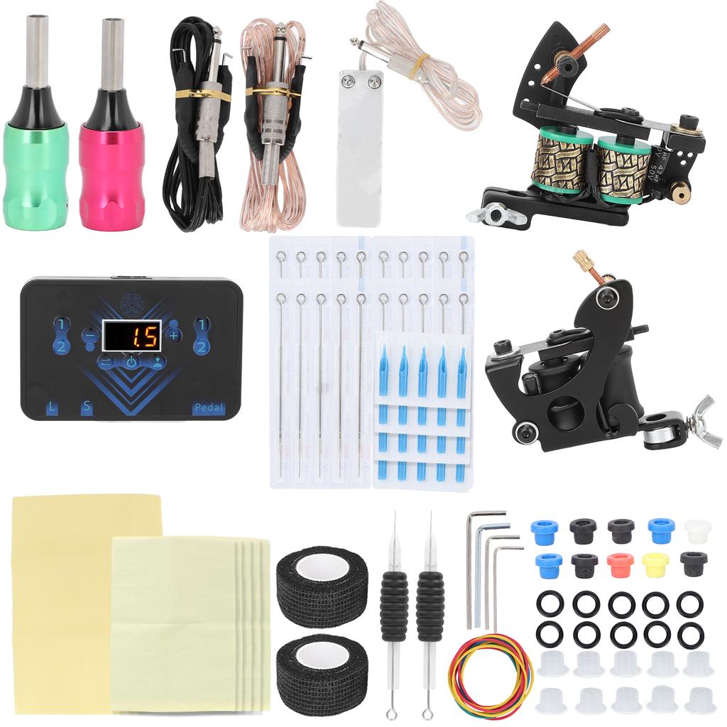 Tattoo Machine Kit Shader Liner Tattoo Coil Machine Tattoo Power Supply Complete Tattoo Tools