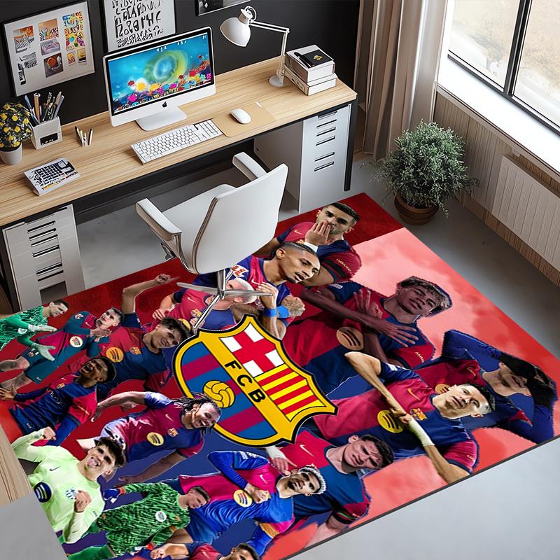 Tappeto con Fantasia Squadra di Calcio, Tappetino Interno/Esterno, per Picnic, Sala Giochi, Camera da Letto, Ufficio, Soggiorno, Tappeto Decorazione Casa, Regalo di Compleanno