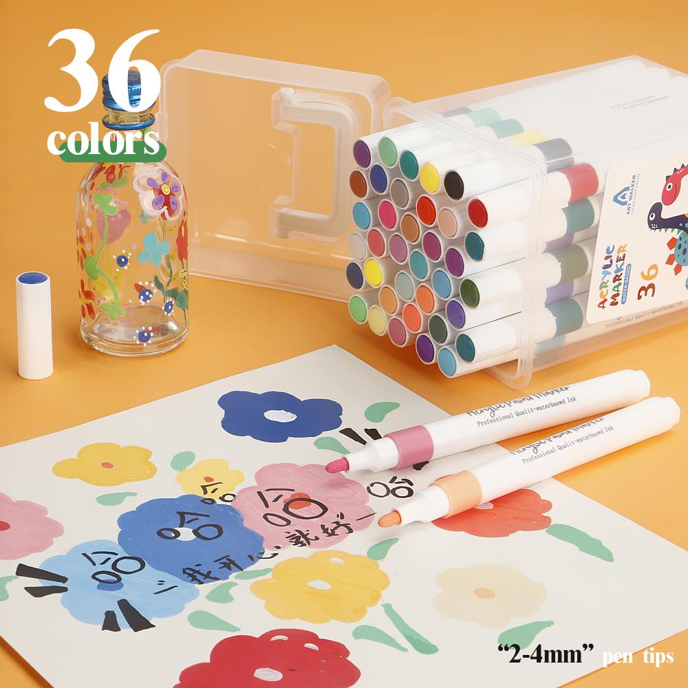 24-120 Colors Art Markers Quick-Drying Waterproof for Painting Wood Glass DIY CD Paper Kids Gift Art Stationery School Supplies