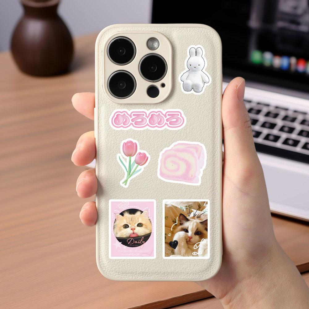 8-Piece Cute Cat Stickers - Adorable Decorative Decals for Phone Cases, Notebooks & Water Bottles