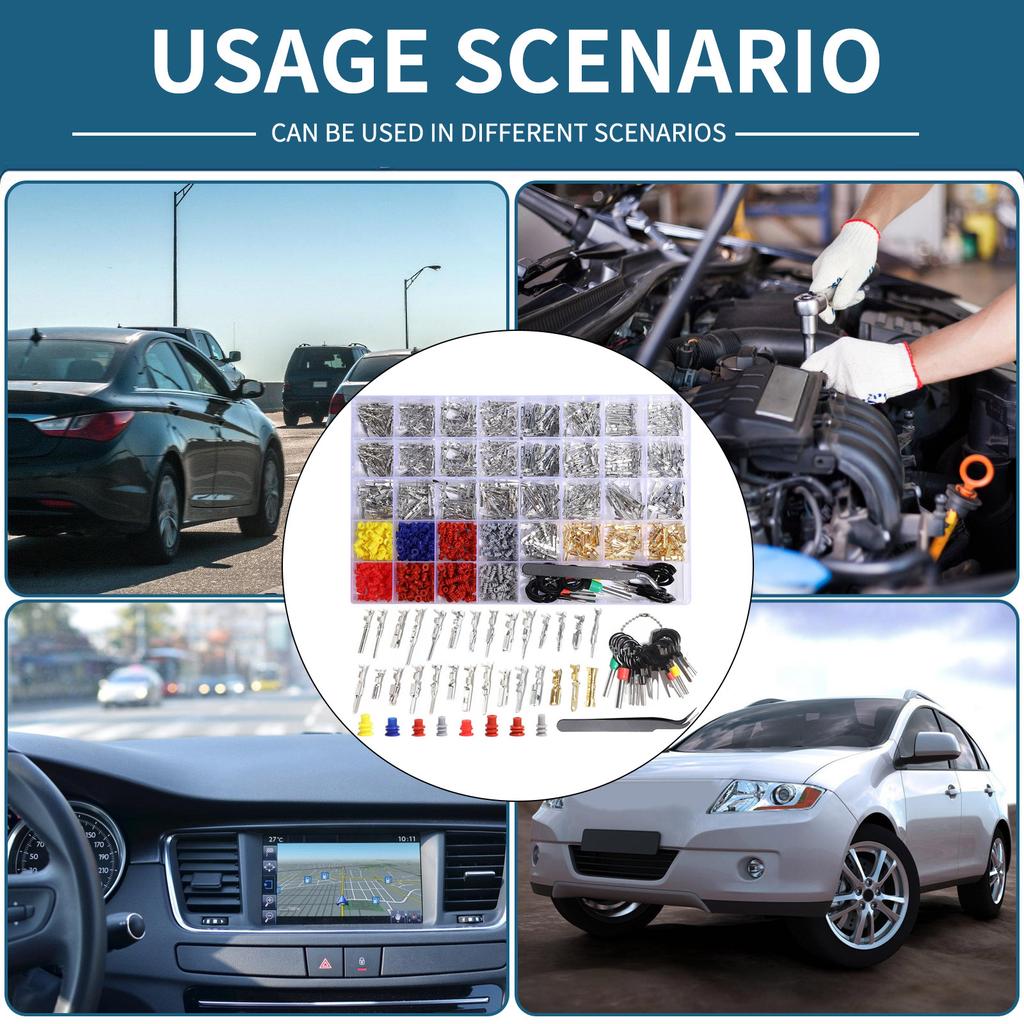 950Pcs Connector Pin Terminals Car Electrical Wire Terminals 1/1.5/1.8/2.2/2.8/3.5mm Automotive Pin Connector Enduring