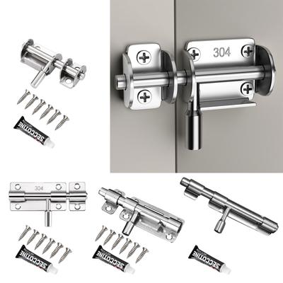 Catenacci a scorrimento con chiavistello in acciaio inossidabile per impieghi gravosi, serratura di sicurezza per porta, cancello, toilette, per recinzione in legno, porta interna