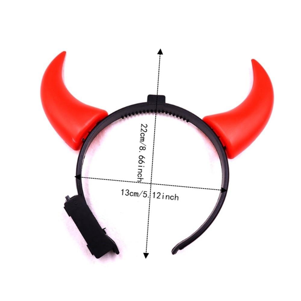 Glowing LED Devil Horn Hair Hoop with Anti-slip Small Teeth Bull Horn Head-wear Live Concert