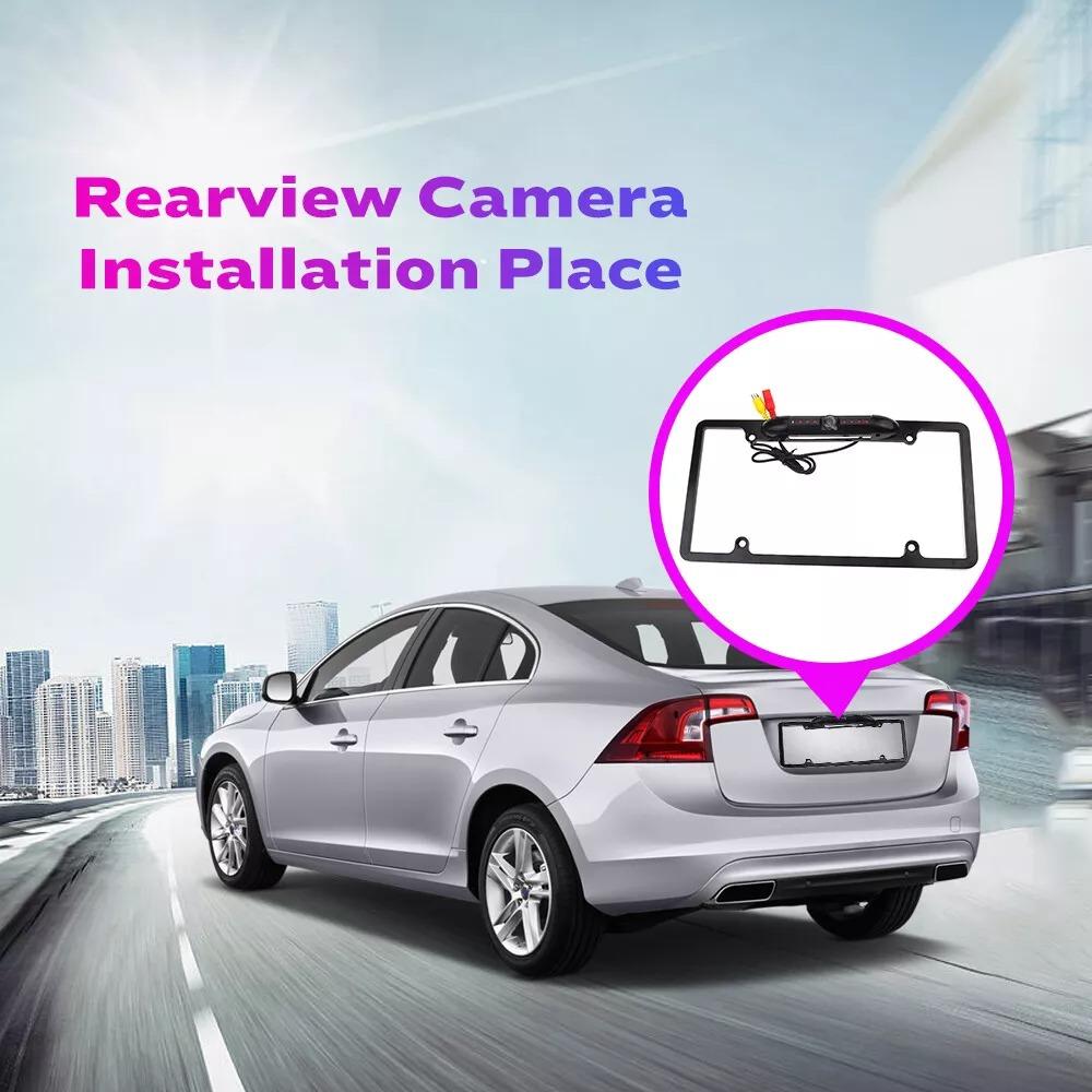 American License Plate Frame Waterproof Car Rear View Camera US Reverse Backup Camera IR Night Version Parking Assistance 8LED