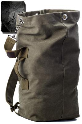 Mochila lona simples grande capacidade militar outdoor 20L 30L impermeável com capa de chuva capa [KIRIRU] Masculina (verde (chuva preta), eu)