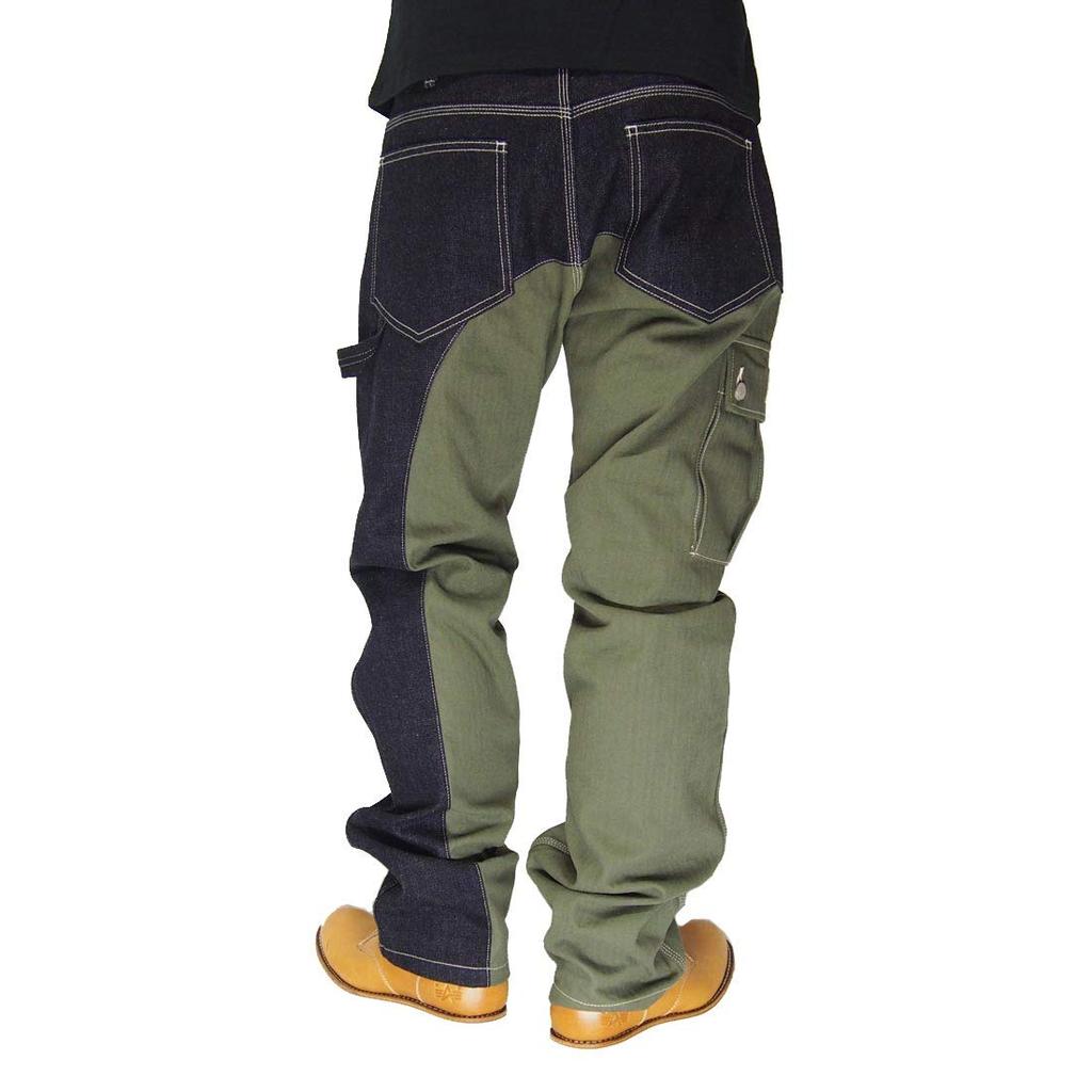 Kojima Jeans Quarter Combo Made In One Pants, Japan, Wash, Men's, RNB-1117-Indigo Khaki-38