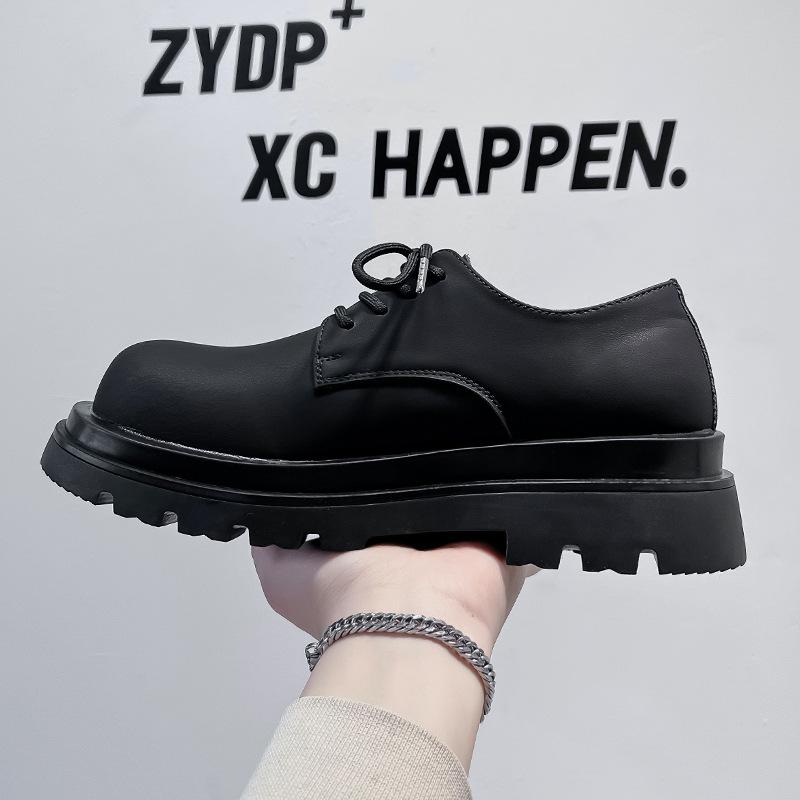 2024 Derby shoes men's low-top Martin boots British style round head big head shoes black tooling shoes platform 12112-A