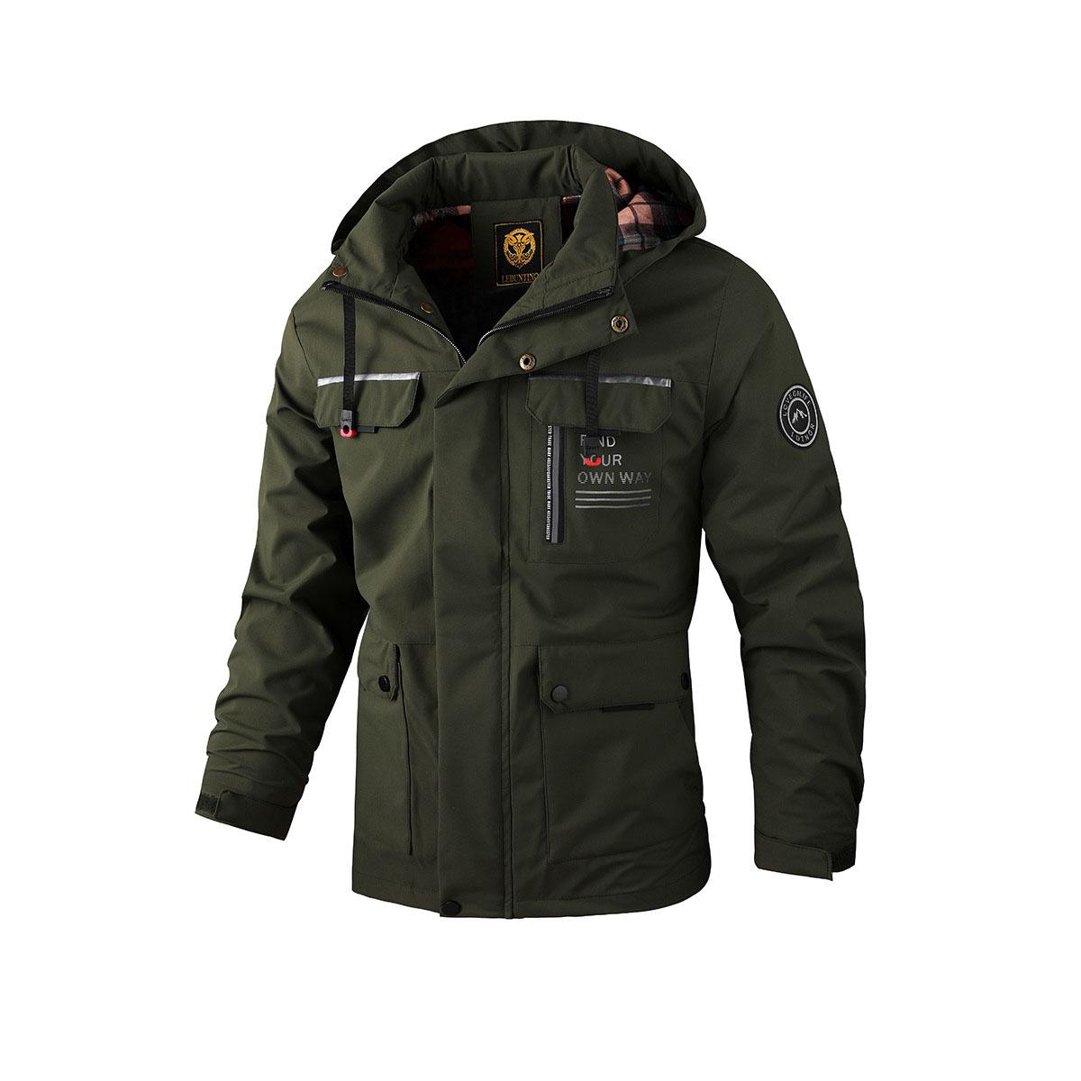 

Повседневная мужская куртка средней длины, длинное пальто Parker длиной до колена, красивое трендовое пальто на осень и зиму, размер плюс M зелёный