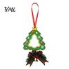 Holiday Home Decorations Wooden Christmas Tree Ornaments, 2D Stocking House Shaped Photo Frame Hanging Gift Tags Decor, Xmas Ornament for Family