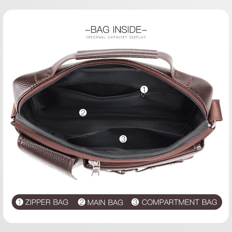 Male Messenger Bags High Quality Business Office Briefcase Fashion Crossbody Bags Men's Shoulder PU Leather Bags