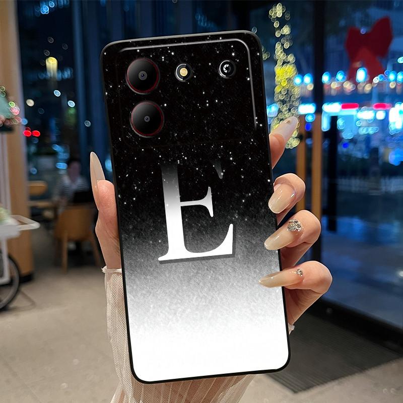 Case For ZTE Blade A54 4G Soft Silicone Black Shell ZTE Blade A54 4G Beautiful Letter Starry Sky Pattern Anti-scratch Cover