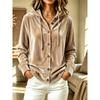Women S Velvet Hooded Coat Button Drawstring Loose Fit Casual Top