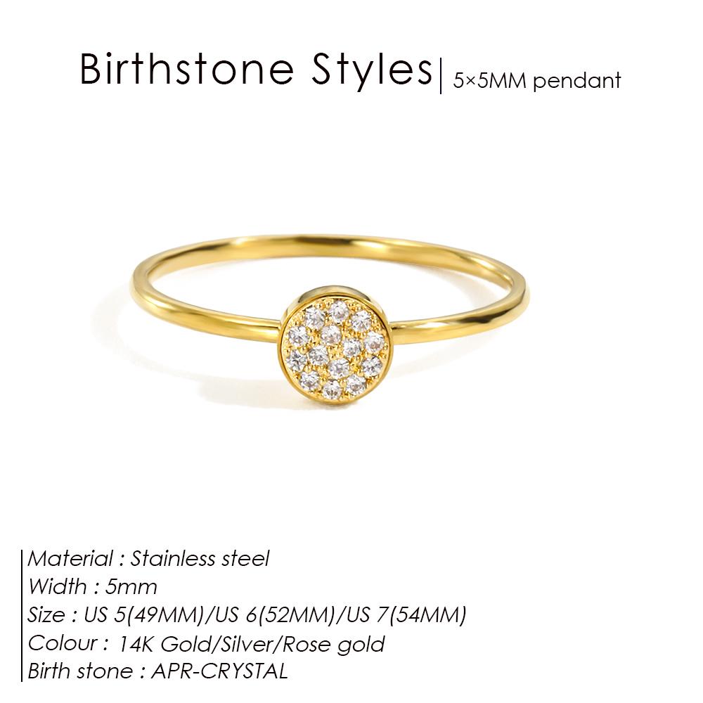 eManco Unique Personalized Natural Birthstone Rings Stainless Steel Elegant Jewelry for Women's Parties Daily Wear Gifts