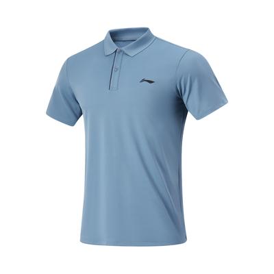 Fitness Series Solid Color Simple Versatile Casual Short Sleeve Polo Shirt Men Tops Blue APLU141-4