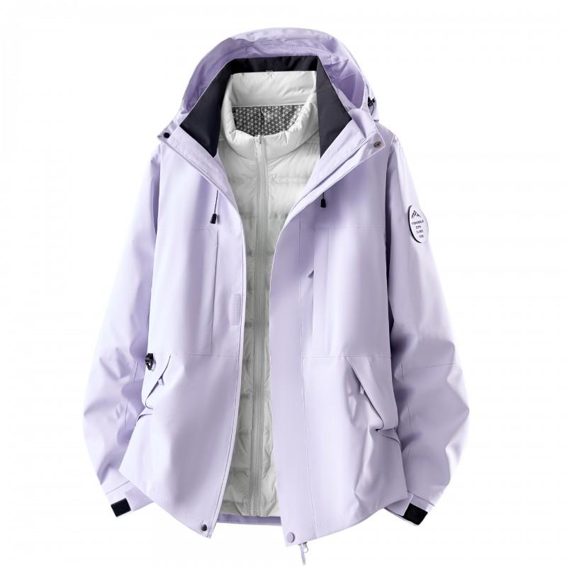 Men Women Winter Waterproof Windproof Hiking Jacket With Removable Down Liner Outdoor Camping Trekking Travel