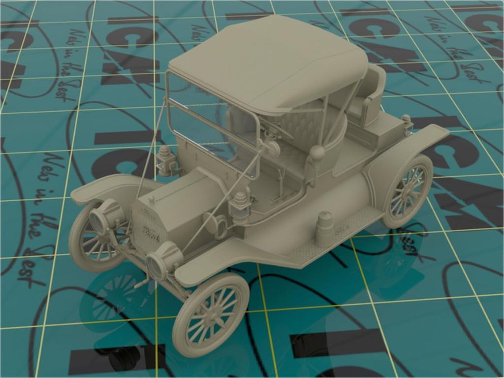 ICM 1/24 Scale Model T Ford 1912 Roadster Production Plastic Model 24016