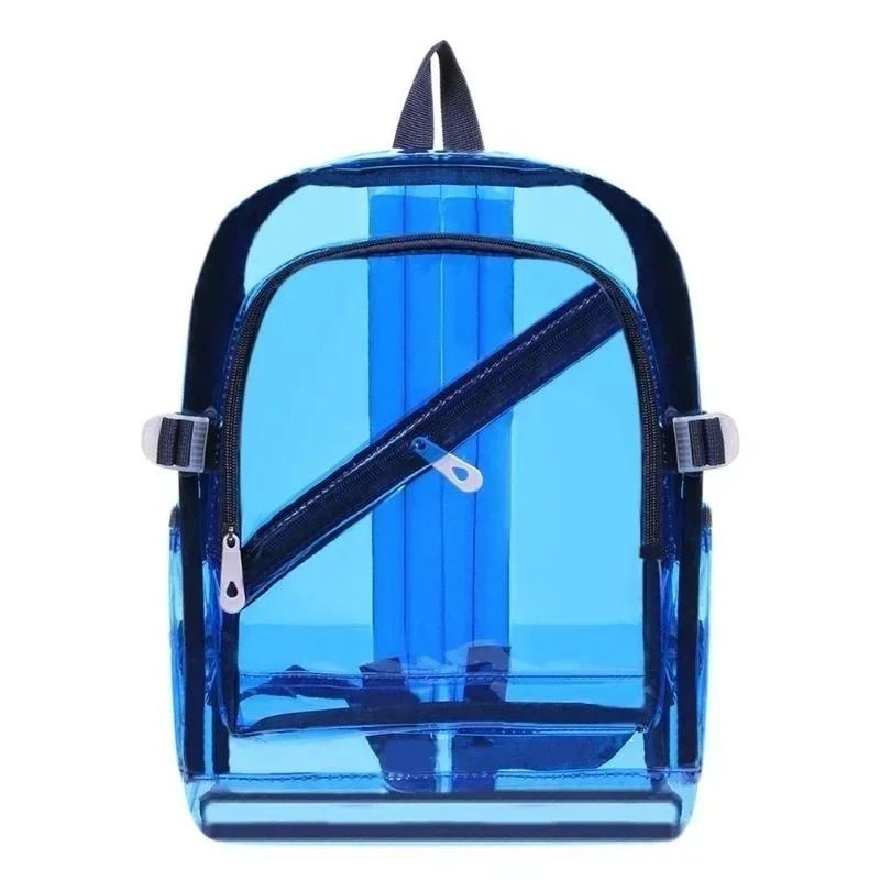 Zaino alla Moda Trasparente Impermeabile PVC Plastica Trasparente Quotidiano Mini Ragazze Adolescenti Porta PC Borsa da Scuola