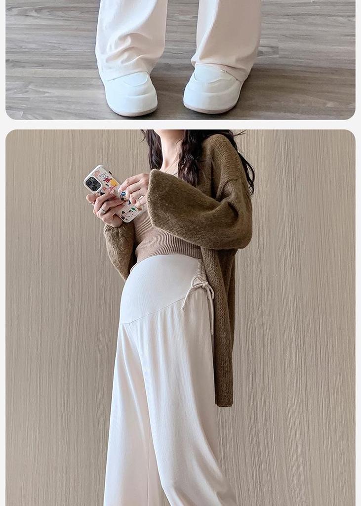 Spring/Autumn Maternity Wide-Leg Drawstring Pants for Early Pregnancy