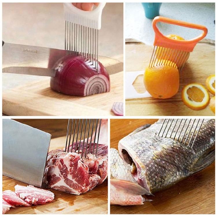 Vegetable and Meat Cutter Holder Food Slicer Assistant Tool Onion Slicer Holder for Slicing Fruit Lemon and Meat