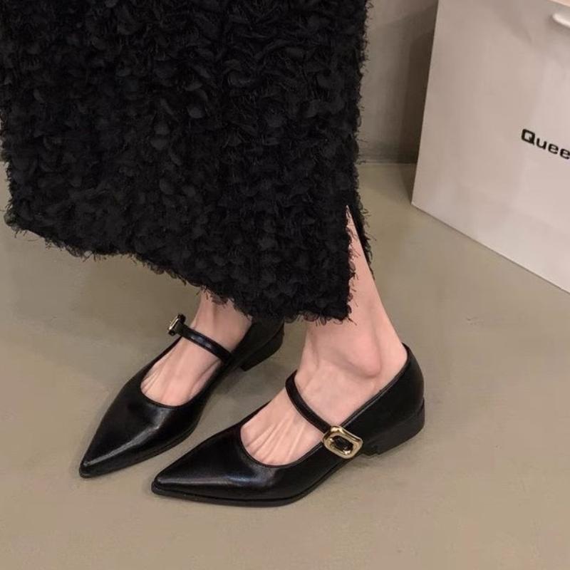 

Мода 2024 Большие Новые Летние Повседневные Туфли Мэри Джейн Женские Элегантные С Острым Носком Офисная Леди Удобная Обувь для Ходьбы 35 чёрный