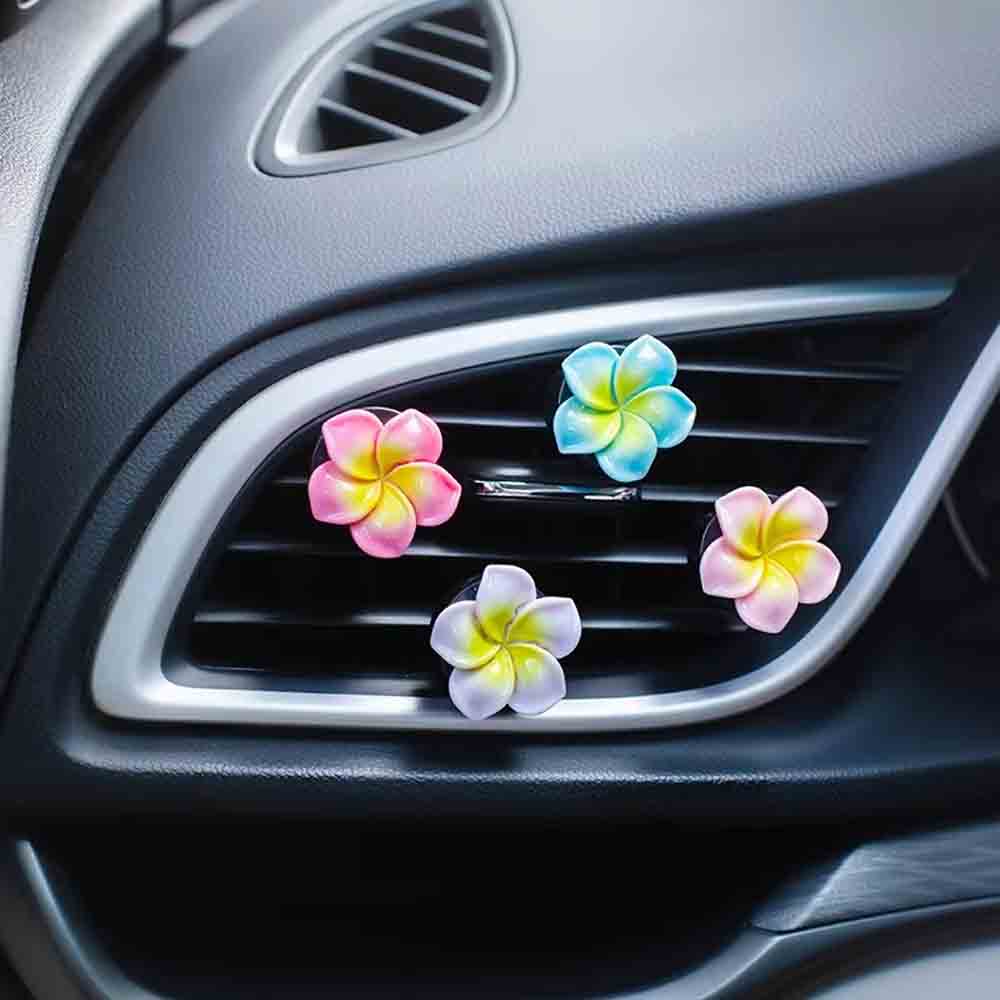 New Frangipani Small Daisy Car Air Outlet Perfume Clip Car Aromatherapy Clip Small Flower Decoration