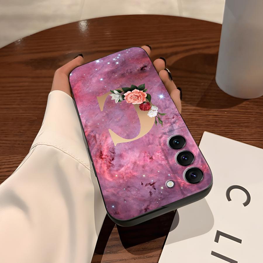 Flower Name Letter C D Case for Samsung Galaxy S26 Ultra S10 S9 Note 20 8 9 10 S25 Plus S23 S24 S21 FE S20 Ultra Funda Phone