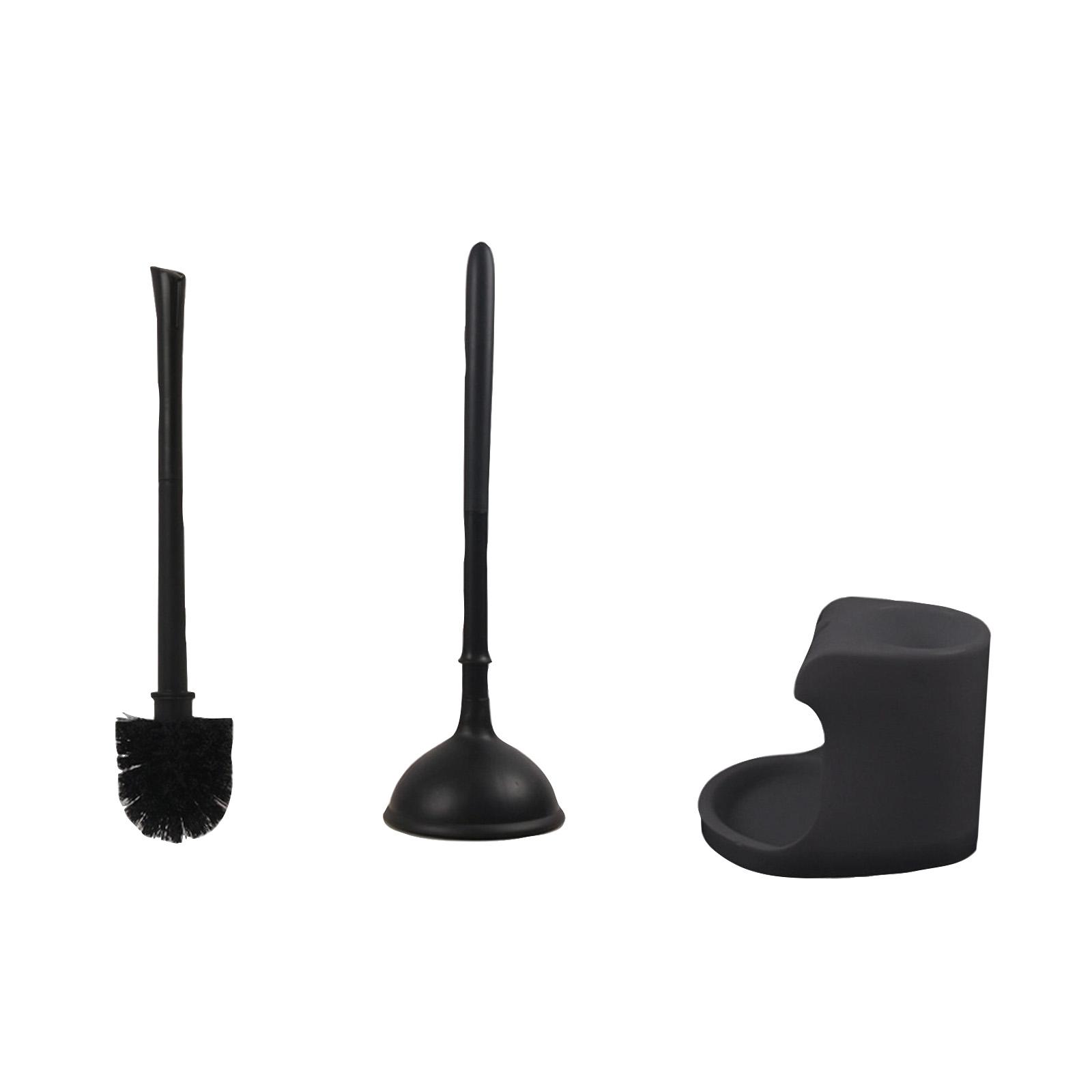 

Toilet Plunger & Brush Cleaning Set Base — An Efficient Solution For Clogged Toilets. This Powerful Effectively Clears Blockages And Stains One Size чёрный