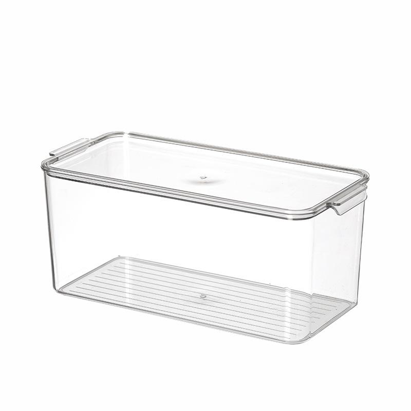 Food Grade Plastic Storage Box with Lid for Refrigerator/Freezer - Rectangular Container for Fruits & Vegetables