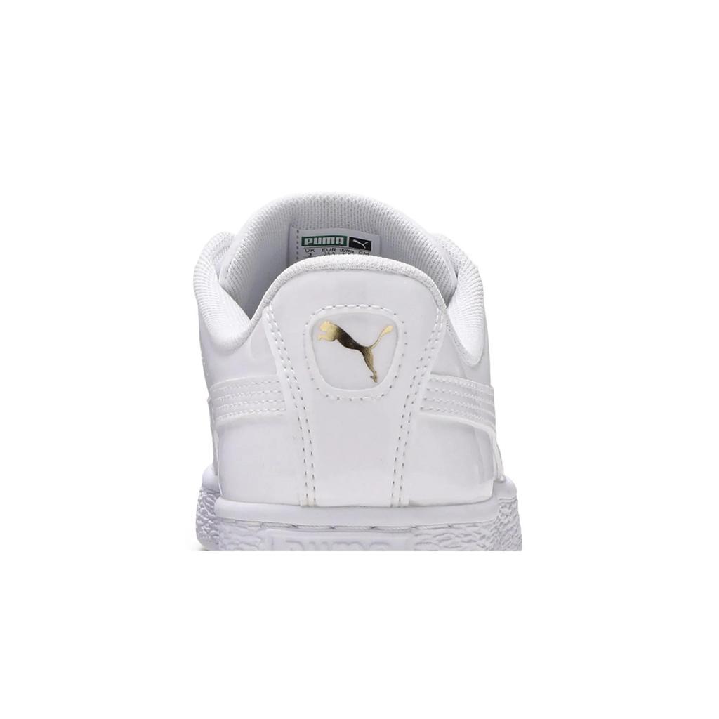 Puma Womens Basket Heart Patent 'White' (women's sizes) White / White Skate Shoes 363073 02