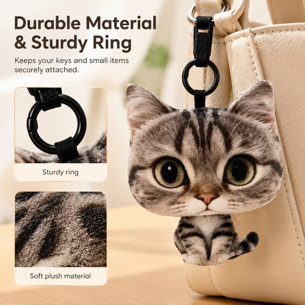 Plush Doll Bag Pendant Cartoon Design Car Key Ring Cute Cat Plush Doll Keychain  Gifts