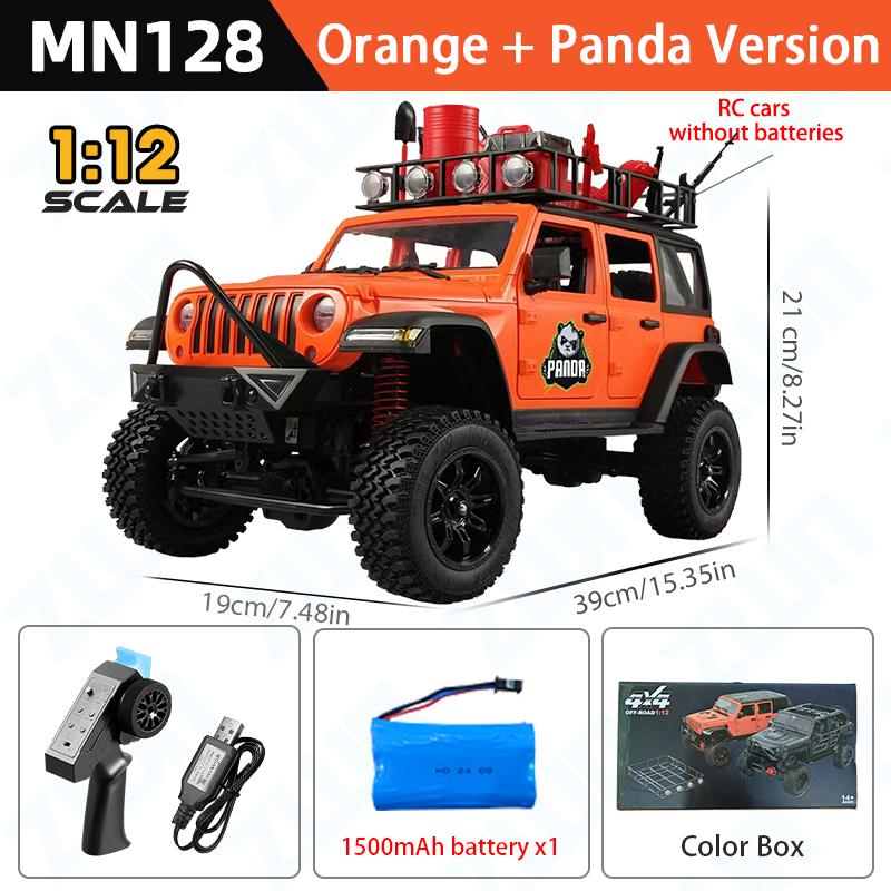 MN128 1:12 Remote Control Car 2.4g 4wd Full Scale Mnrc Rtr Led Light Rock Crawler Climbing RC Truck Adult Kids Christmas Gift