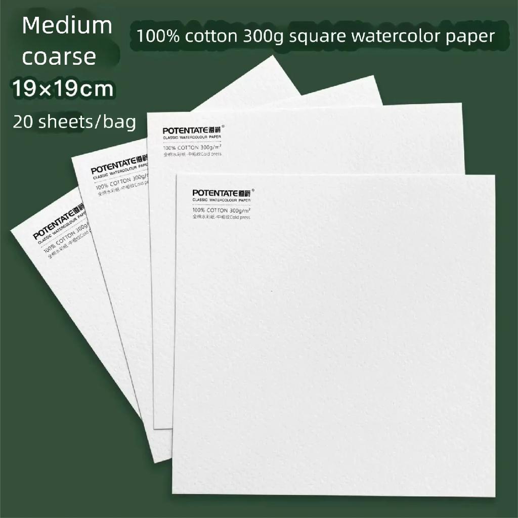 300g Cotton Watercolor Paper 8k/16k/32k Fine/Medium/Coarse Texture for Oil Stick Color Pencil Sketch Watercolor Gouache Postcard