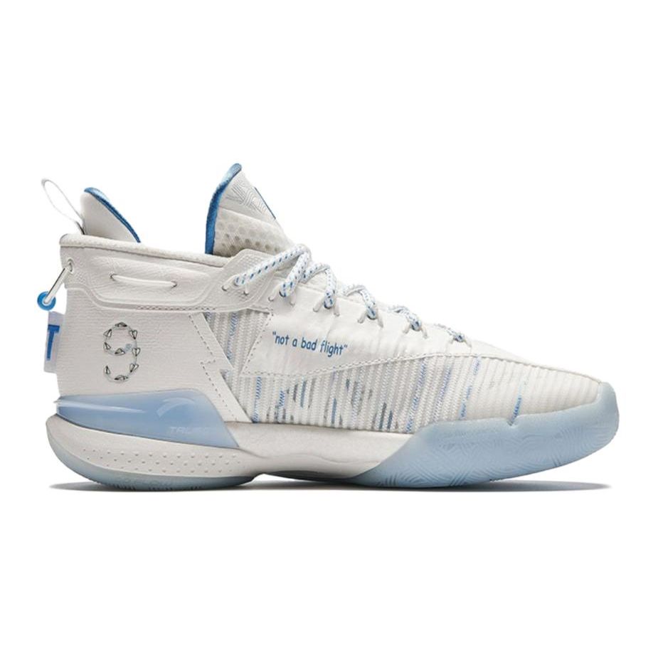 Anta Kids KT9 Shock Absorbing Wear Resistant High Top Basketball Shoes Kids Basketball Shoes White Blue 312421130-2