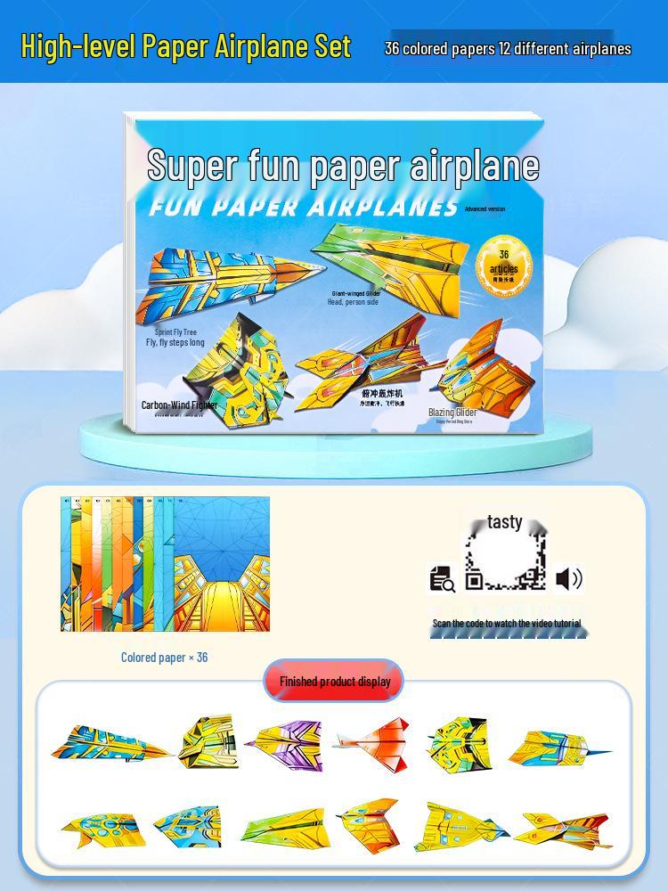 

3D Colored Paper Airplane Folding Kit for Kids - Educational Toy for Creativity and Thinking Development