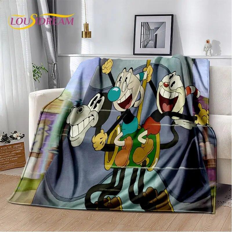 Cuphead and Mugman,Game Gamer Soft Plush Blanket,Flannel Blanket Throw Blanket for Living Room Bedroom Bed Sofa Picnic Cover Kid