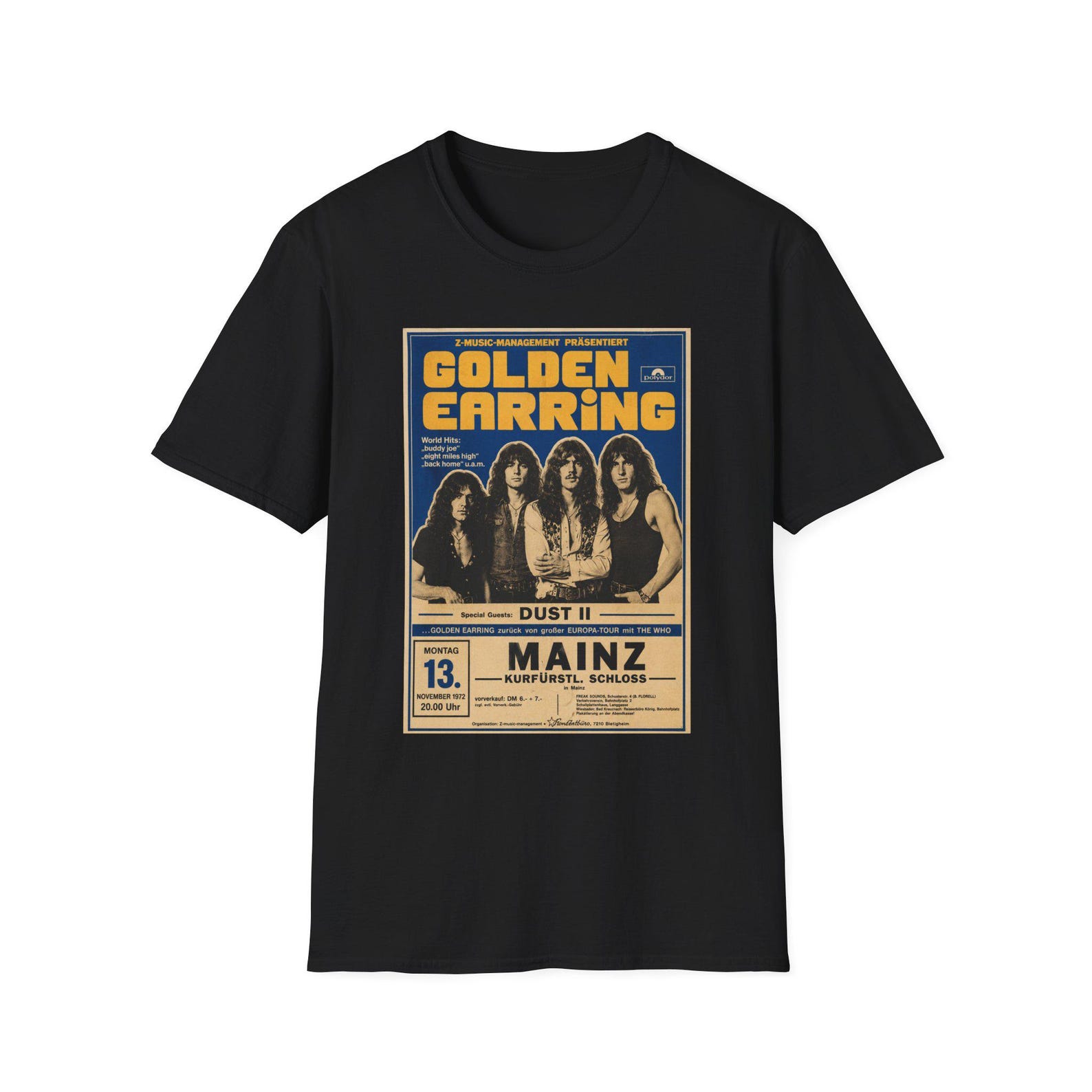 Golden Earring band fan fiction concert poster T-Shirt rock concert tee M