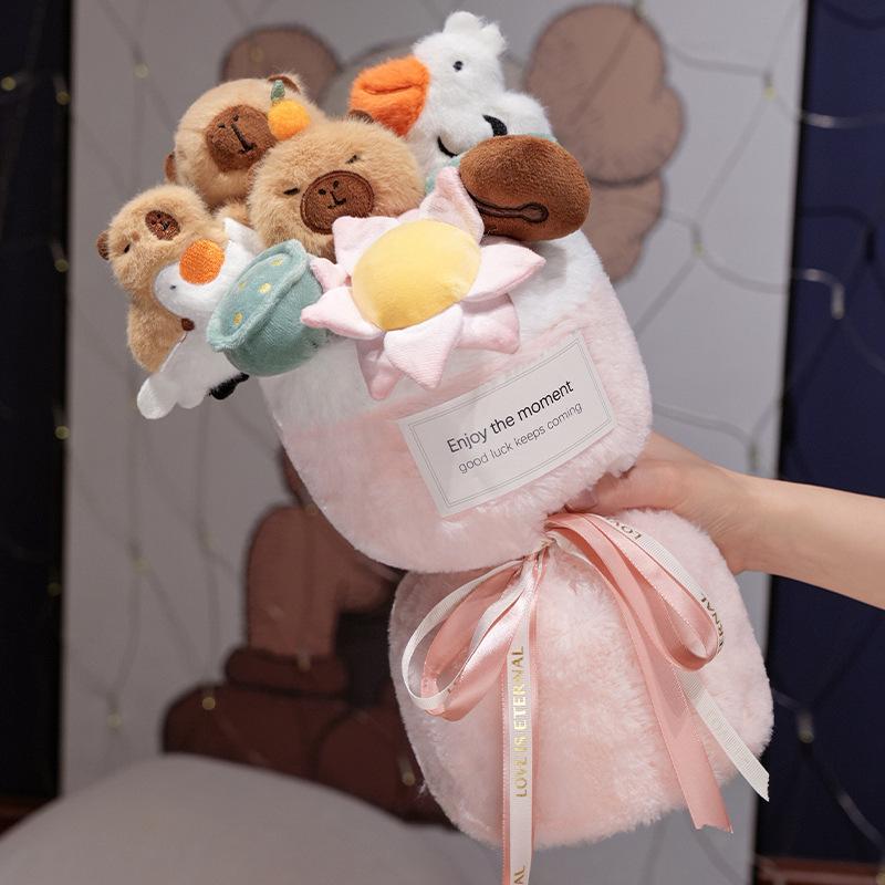 Buddhist Capybara Doll Bouquet Doll Capibala Doll Plush Toy Surprise Valentine's Day Birthday Gift