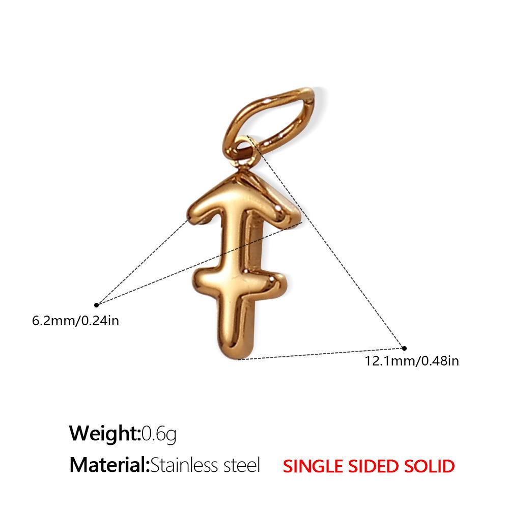 18K Gold Plated Stainless Steel Zodiac Pendant Necklace - European & American Fashion