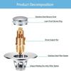 Pop Up Sink Plug Stainless Steel Drain Stopper Universal Drain Filter  Bathroom Accessories