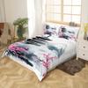 2/3pcs Japanese Fuji Mountain Bedding Set Pink Cherry Blossom Chureito Pagoda Bedding Duvet Cover Set Exotic Sakura Flower