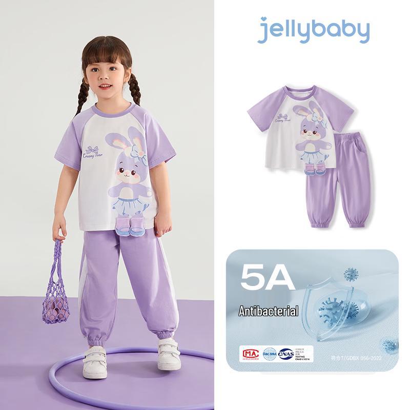 

JELLYBABY Girls Summer T-Shirt & Anti-Mosquito Pants Set 110