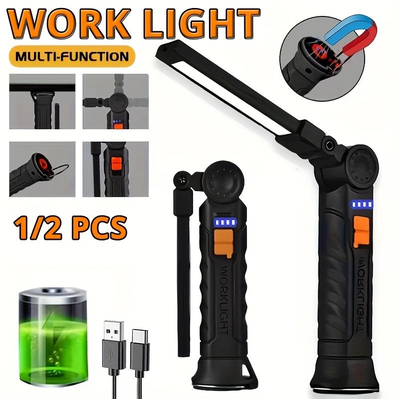 Portable COB LED Flashlights USB Rechargeable Work Light Magnetic Lanterna Hanging Lamp with Built-in Battery Camping Torch
