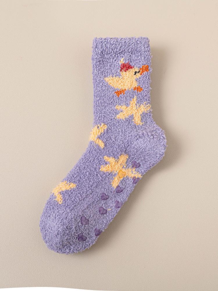 

Women s Thickened Coral Fleece Over-the-Knee Non-Slip Christmas Socks: Cozy Autumn and Winter Sleepwear One Size