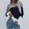 Women's Fall/winter Knit Fashion Loose Round Neck Striped Sweater