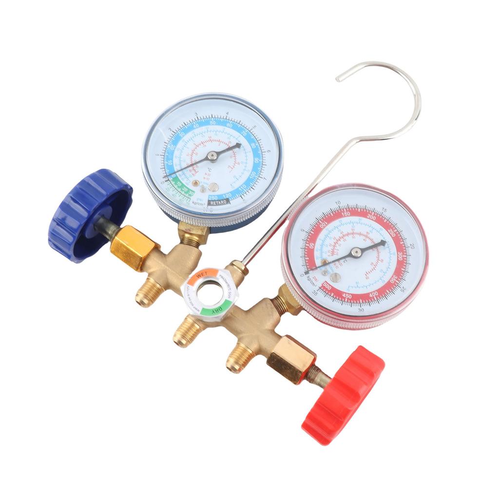 Refrigerant   Conditioning Tools Professional AC Diagnostic Manifold Gauge Set With Hose And Hook Kit For Car Commercial Domestic A / C Systems Bras