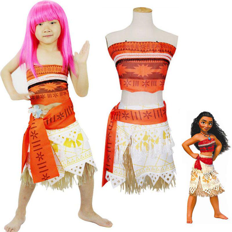 Prachtig Vervaardigd Moana Prinses Verkleedset Voor Cosplay En Feestjes