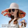100% Cotton European and American Cross Border Women's New Double Sided Fisherman Hat Summer Enlarged Brim Sun Hat