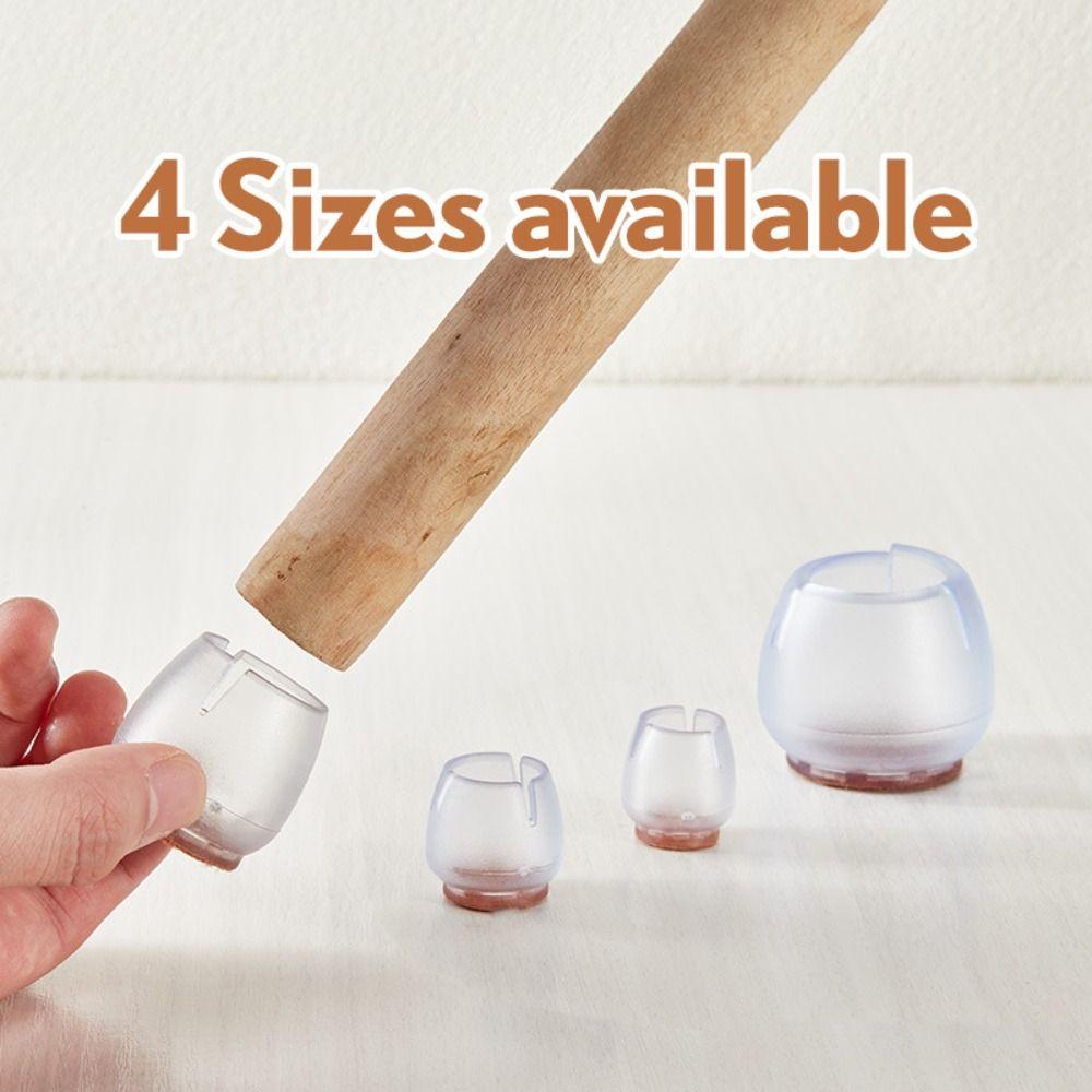 16pcs/bag Thickened Chair Leg Caps Non-Falling Table Feet Protectors Floor Scratch Reduction