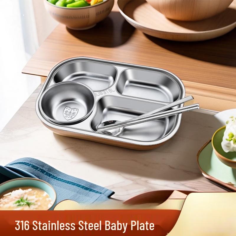 316 Stainless Steel Divided Meal Plate