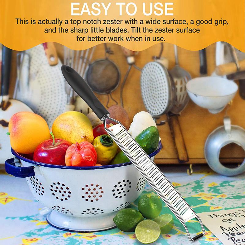 Zitronenschaber und Käsereibe – Edelstahl – Küchenwerkzeug, Muskatnuss, Schokolade, Gemüse, Obst, Spülmaschine